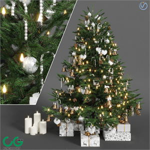 Modern Christmas tree gift box ornament 3d model